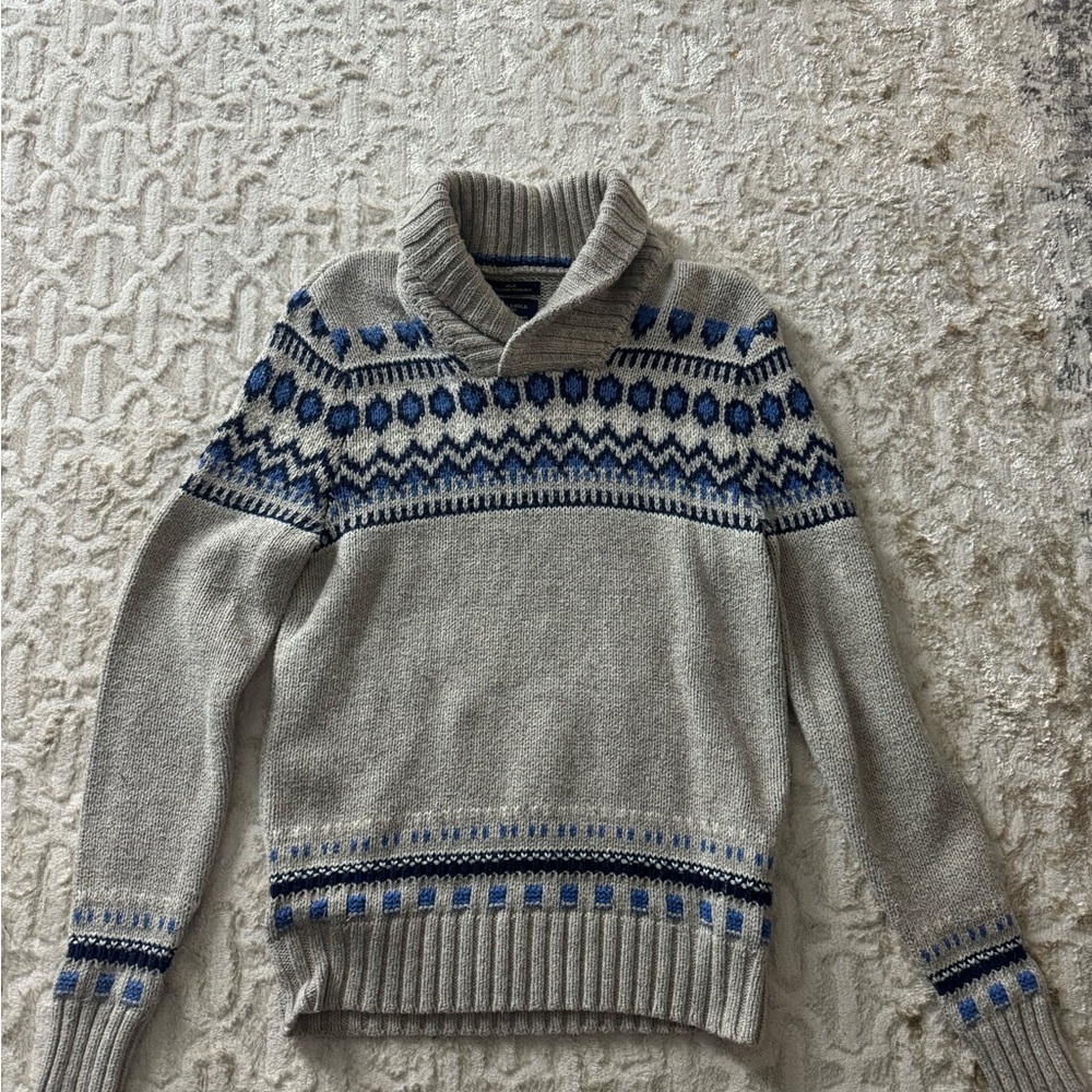 American Eagle Outfitters Gray and Blue Crewneck Sweater XL